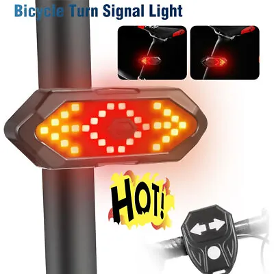 Bicycle Tail Light USB Wireless Remote Control Turn Signal Warning Lamp + Horn • $9.99