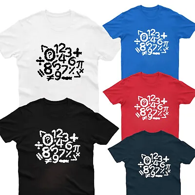 Maths Day Mens Kids T Shirt Number Symbols Funny School Day Novelty Unisex Tee • £8.99