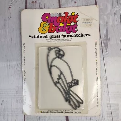 VTG Makit & Bakit Parrot Stained Glass Suncatcher 6in Form (only) • $12