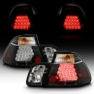 For 99-01 BMW E46 3-Series 4DR Tail Light Black LED Signal Brake Reverse LH RH • $176.19