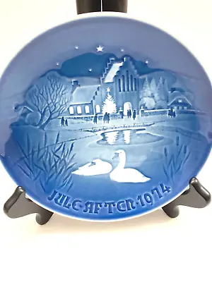 B&G B & G Bing & Grondahl 1974 Christmas Plate Copenhagen Blue Porcelain 9074 O • $12.50