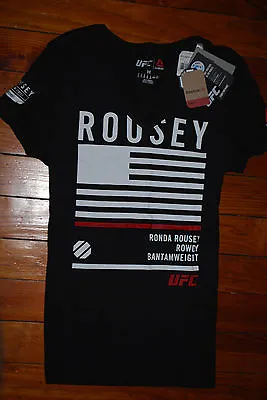 NEW Reebok MMA Team Ronda Rousey Black US Flag T-Shirt (Women's Medium Large) • $40