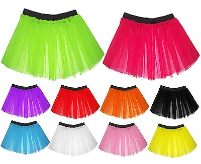 £2.49 • Buy Child Tutu Skirt Childrens Kids Neon 3 Layers UV Flo Girls Hen Fancy Dress Party