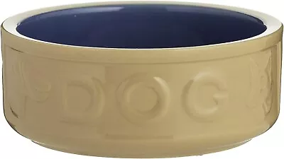 2X Mason Cash Cane & Blue Lettered Stoneware Dog Bowl 18 Cm FREE DELIVERY UK • £15.59