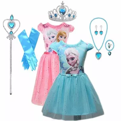 Disney Princess Kids Baby Elsa Anna Frozen Costume Birthday Party Girls Dress • $15.99