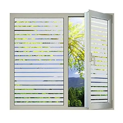 DERZGAO Striped Pattern Decorative Window Privacy Film Anti UV Removable Priv... • $10.27