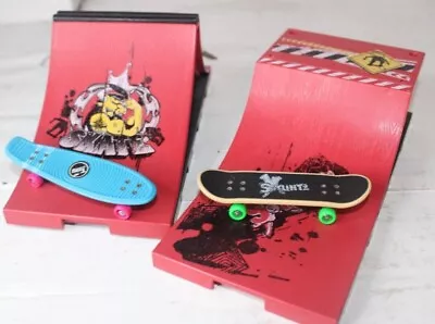 £13.50 • Buy Mini Finger Skateboard Skate Park Ramp Parts And Fingerboardx2 Kids Toy UK