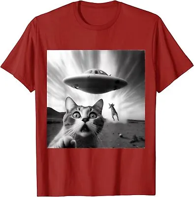 Alien UFO Funny Cat Humor Abduction Unknown Unisex T-Shirt • $21.99