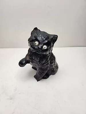 Vtg Handmade Cats Made Of Coal Googly Eyes Made In Ansted WV • $12