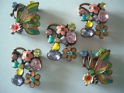 2 Hole Slider Beads Butterflies & Flowers Pastel 5 Pieces • $7.95