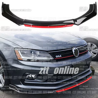 $59.11 • Buy Front Lip Splitter Bumper Kit For VW Jetta MK6 2016-2018 GLI Sedan Gloss R Style