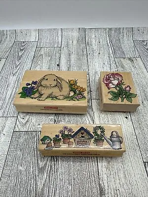 Hero Arts Rubber Stamps Lot Garden Bunny Birdhouses Garden Rose Portrait • $7.99