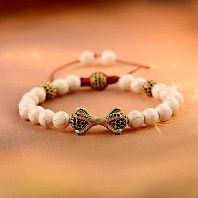 $5.84 • Buy Luxury Gold CZ Bracelets Dragon Claw Stone Beads Bracelet For Men Women Jewelry
