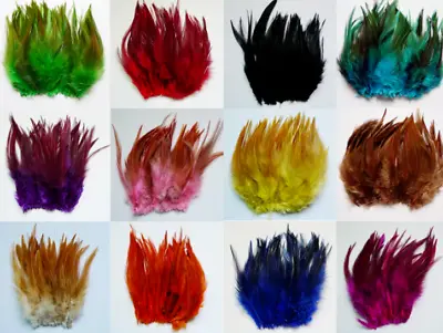 50pcs 10-15cm Rooster Feathers 13 Colours  DIY Art Craft Millinery Fly Tying • $8.95