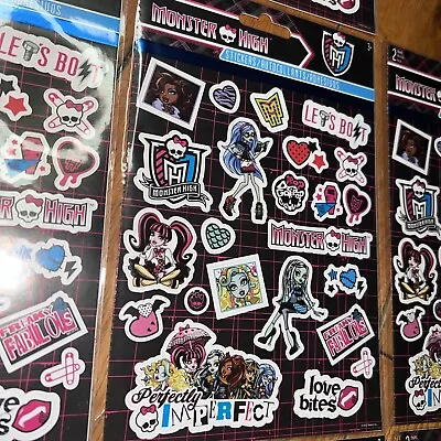 Lot Of 7 New In Package Monster High Stickers.  2 Sheets Per Pack. • $20