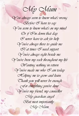 £3.99 • Buy 'My Dearest Mum' A5 Mum Card Birthday Love Keepsake Special Day