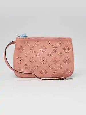 Louis Vuitton Pink Monogram Mahina Leather Selene Pouch Clutch Bag • $495