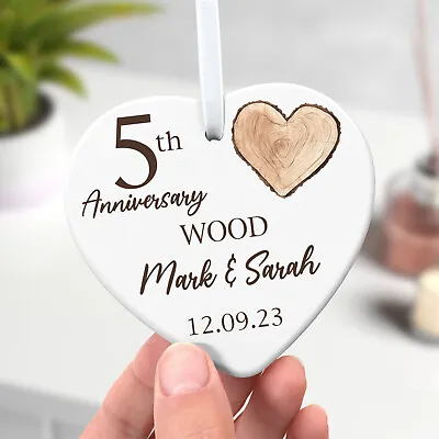 5th Wedding Anniversary Gifts Wood Anniversary 5 Years Married With Gift Bag • £8.49