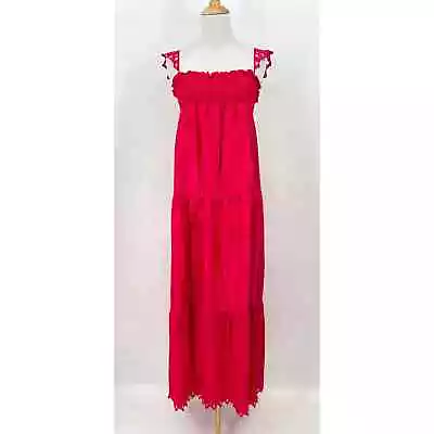 ANTHE VANESSA BRUNO Maxi Dress Womens 36 Small Pink Fuchsia Silk Sleeveless NWT • $124.95