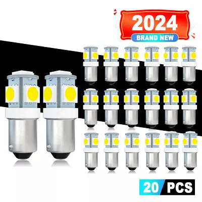 20Pcs 6V 6 Volt BA9S T4W 2835 1 LED Car Dash Map Light Side Parker Bulb White 6K • $12.99