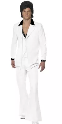 Adult 1970s Suit Mens Music Fashion Icon Fancy Dress Party Stag Costume M • £21.99