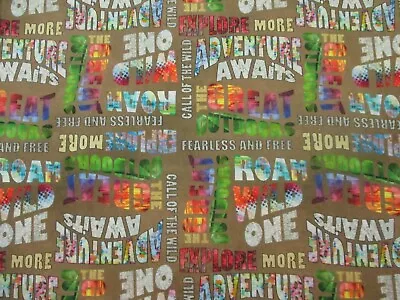 $3.75 • Buy Adventure Words Inspired Be Bold Inspirational Digital Cotton Fabric Fq 