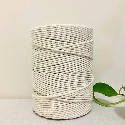 4mm Macrame Cord 100% Natural Cotton 4 Ply Macrame Rope Craft Supply • $48