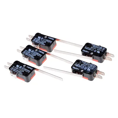 5Pcs V-153-1C25 Long Hinge Lever Arm Basic Micro Limit Switch Snap 15A*hf • $4.30