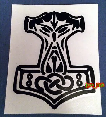 THORS HAMMER VINYL DECAL STICKER Pagan Asatru Tyr Viking Rune Thor Norse Runes • $4.99