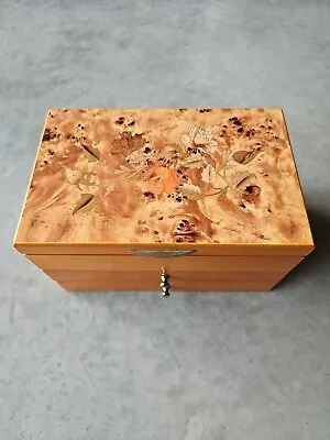 Mele & Co Wooden Jewellery Box With Oriental Rose Design | 3 Tiers & Mirror • £35