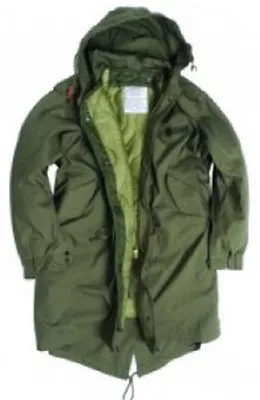 £129.74 • Buy US Gi Shell Hooded Parka M51 Army Winter Jacket Field Parka Fishtail Large