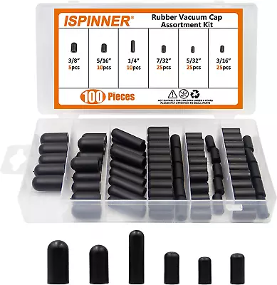 ISPINNER 100Pcs Rubber Vacuum Caps Assortment Kit Hose End Caps For Carburetor • $11.83