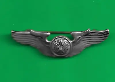 Vintage Wwii Us Army Air Corps Navigator's Wings .925 Sterling Silver Badge 2  • $34