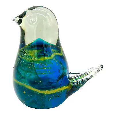 Vintage Mdina From Malta Hand Blown Glass Bird Paperweight Figurine • $125