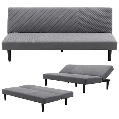 Modern Fabric Sofa Bed 3 Seater Click Clack Living Room 3 In 1 Couch Sofa Grey • £239.95