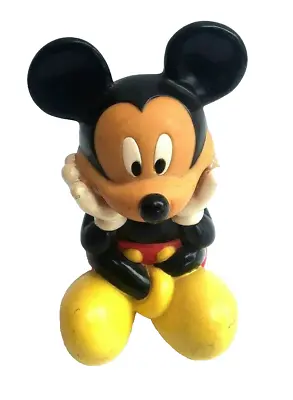 Vintage  Disney Applause Mickey Mouse Toy Piggy Bank Plastic No Coin Plug A10 • $9.99