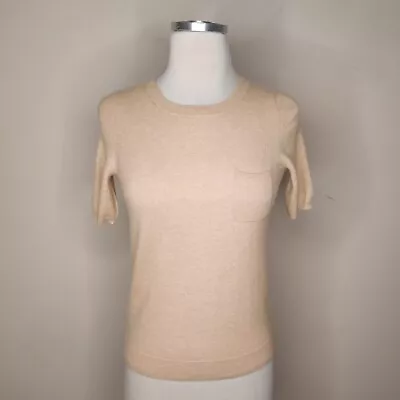 J Crew Collection Cashmere Sweater XXS 2XS Womens Crew Neck Short Sleeve Pocket • $39.99