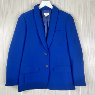 J. Crew Women's Royal Blue Crepe Work Suit Original School Boy Blazer Size 0 • $45