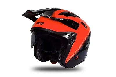 UFO Sheratan Jet Street Trials Helmet Red Black Grey Glossy -  All Sizes • $94.71