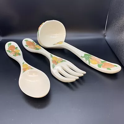 Mushroom Motif Arnels 1973 Spoon Fork & Ladle Ceramic Wall Hanging 3 Piece Set • $20