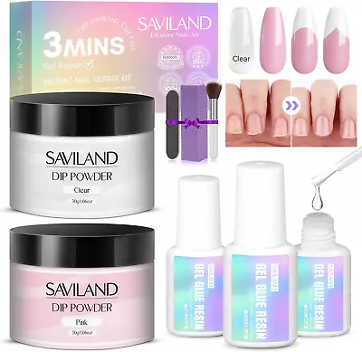 Saviland Nail Repair Kit For Broken Natural Nails: Dip Powder Nail Kit For Nail  • £18.84