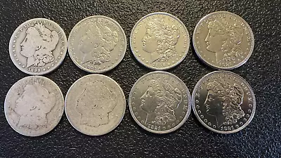 LOT Of 8 CULL WORN POLISHED Morgan 90% Silver Dollar Coins USA! • $1