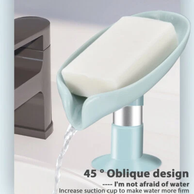 £4.59 • Buy Leaf Shape Soap Box Drain Soap Holder Sponge Bathroom Storage Accessories