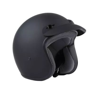 Matte Black 3/4 Open Face ABS DOT Adult Helmet Motorcycle Scooter S/M/L/XL HOT   • $37