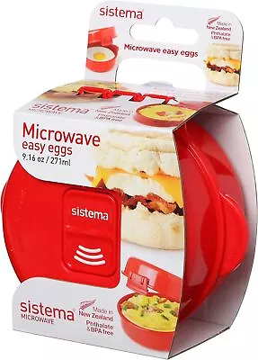 Sistema Microwave Egg Cooker And Poacher With Steam Release Vent Dishwasher Red • $13.44