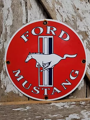 Vintage Ford Mustang Porcelain Sign Old Fomoco Motor Service Auto Parts Horse • $159.63