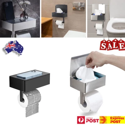 $32.99 • Buy Paper Toilet Roll Holder Storage Rack Hook With  Wipes Dispenser, Phone Storage