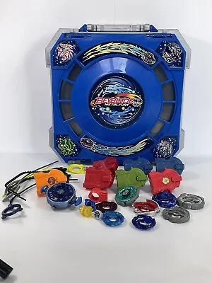 Beyblade Metal Fury Arena Travel Case Blue 2010 Toy Lot With Metal & Hammer Hit • $59.94