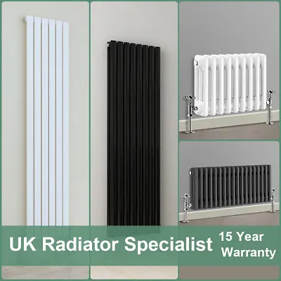 Designer Radiator Horizontal Vertical Oval Column Flat Panel Traditional Heating • £60.99