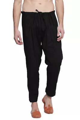 In-Sattva Men's Traditional Indian Pure Cotton Solid Baggy Salwaar And Yoga Pant • $30.99